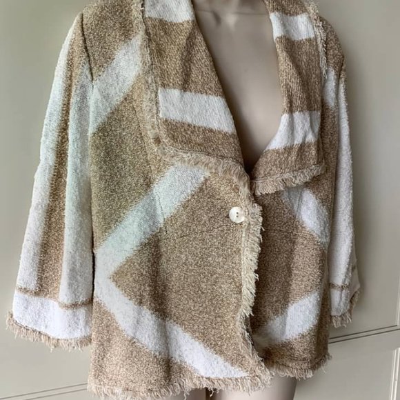 Chico's Wynwood Cardigan Sweater Tan - Picture 4 of 5